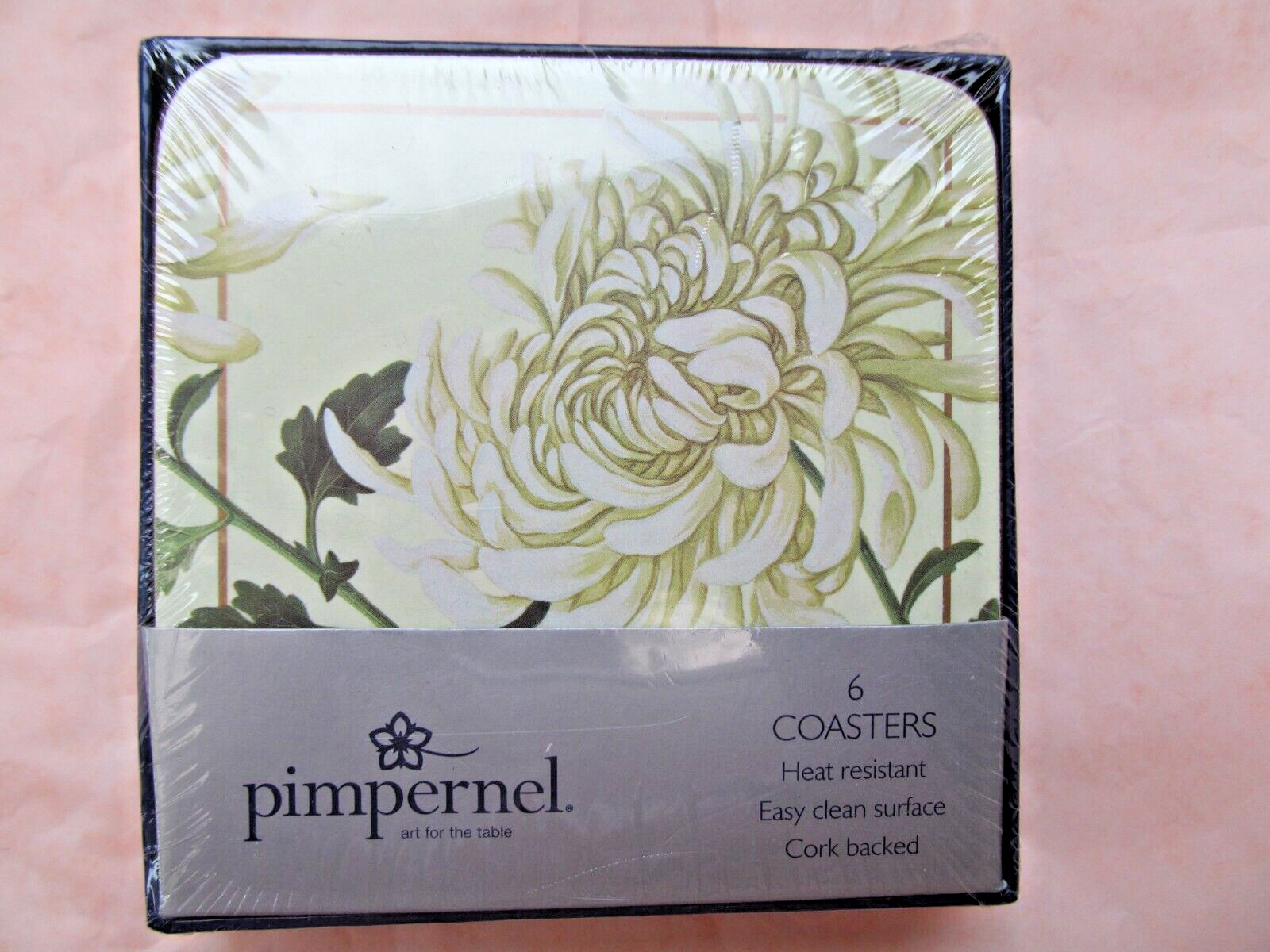 Pimpernel Chrysanthemum Drinks Coasters New Sealed Pack Art For The Table Cork