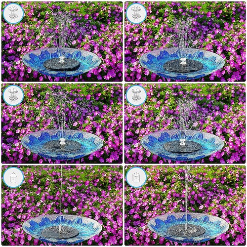 3W Solar Springbrunnen 8 LED Teichpumpe Solarbrunnen Wasserpumpe Brunnenpumpe - Bild 5 von 12