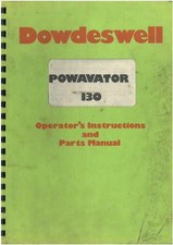 Dowdeswell Powavator 130 Operators Manual with Parts List - Rotavator