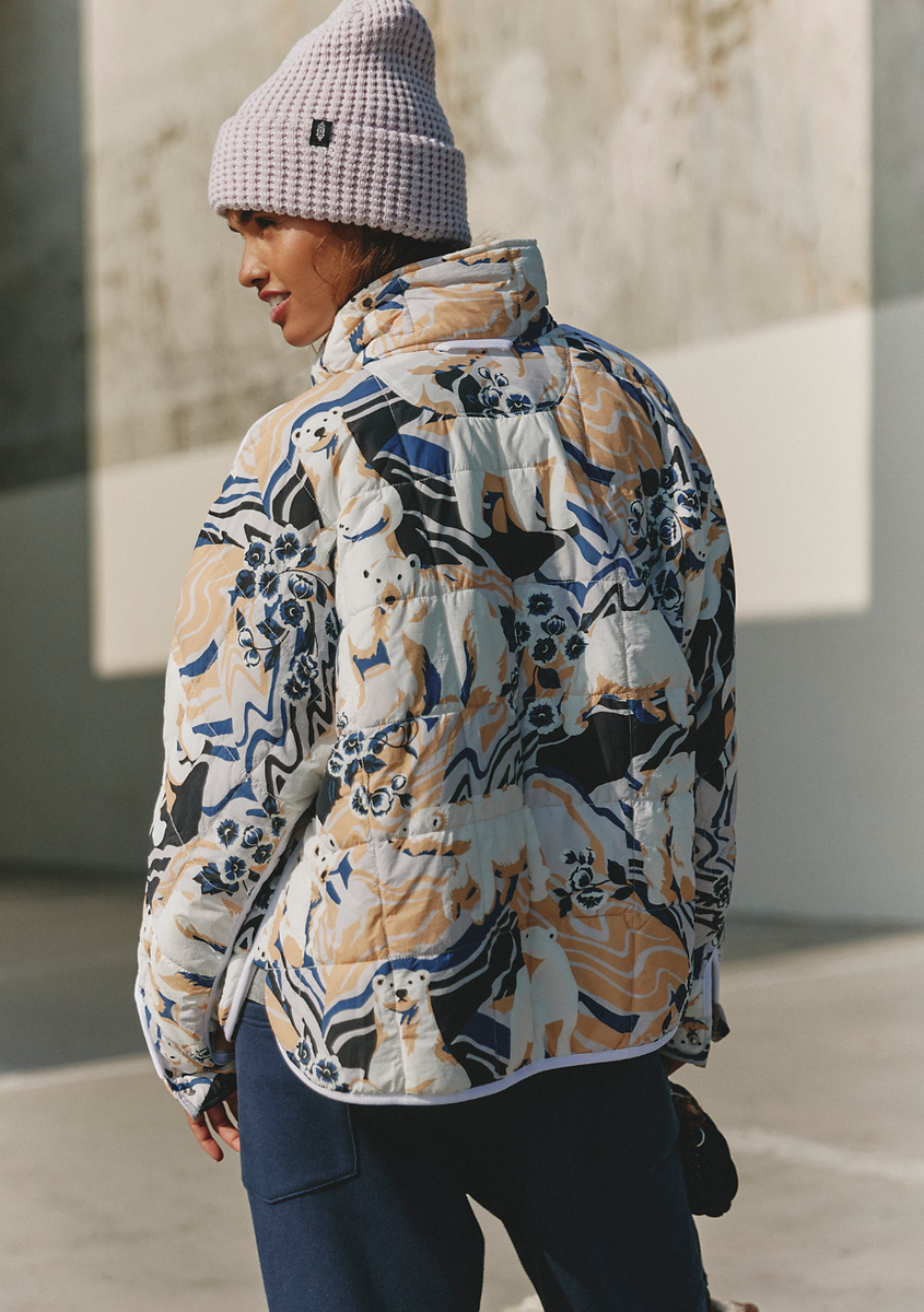Free People Movement Pippa Printed Packable Puffer Jacket Polar