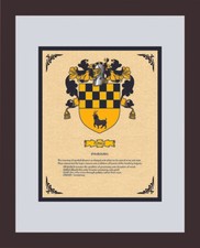 HERALDRY COAT OF ARMS ~ PONCE FAMILY CREST ~ FRAMED
