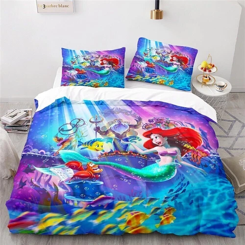 The Little Mermaid Princess Ariel 3D Quilt Duvet Cover Bedding Set Pillowcase UK - Picture 38 of 39