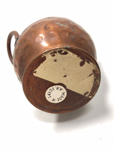 Antique Made in Egypt Copper Vase 4" Tall - Picture 5 of 8