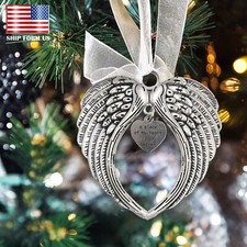 2 Christmas Angel Wings Pendant Memorial Pendant Xmas Tree Ornament Gift Decor