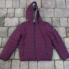 Abercrombie  Fitch Kids Burgundy Fleece Lined Puffer Jacket Size 11/12