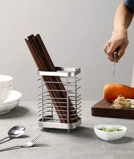 Stainless Steel Utensil Holder - Countertop Drying Caddy for Cutlery, Rust-Pr...
