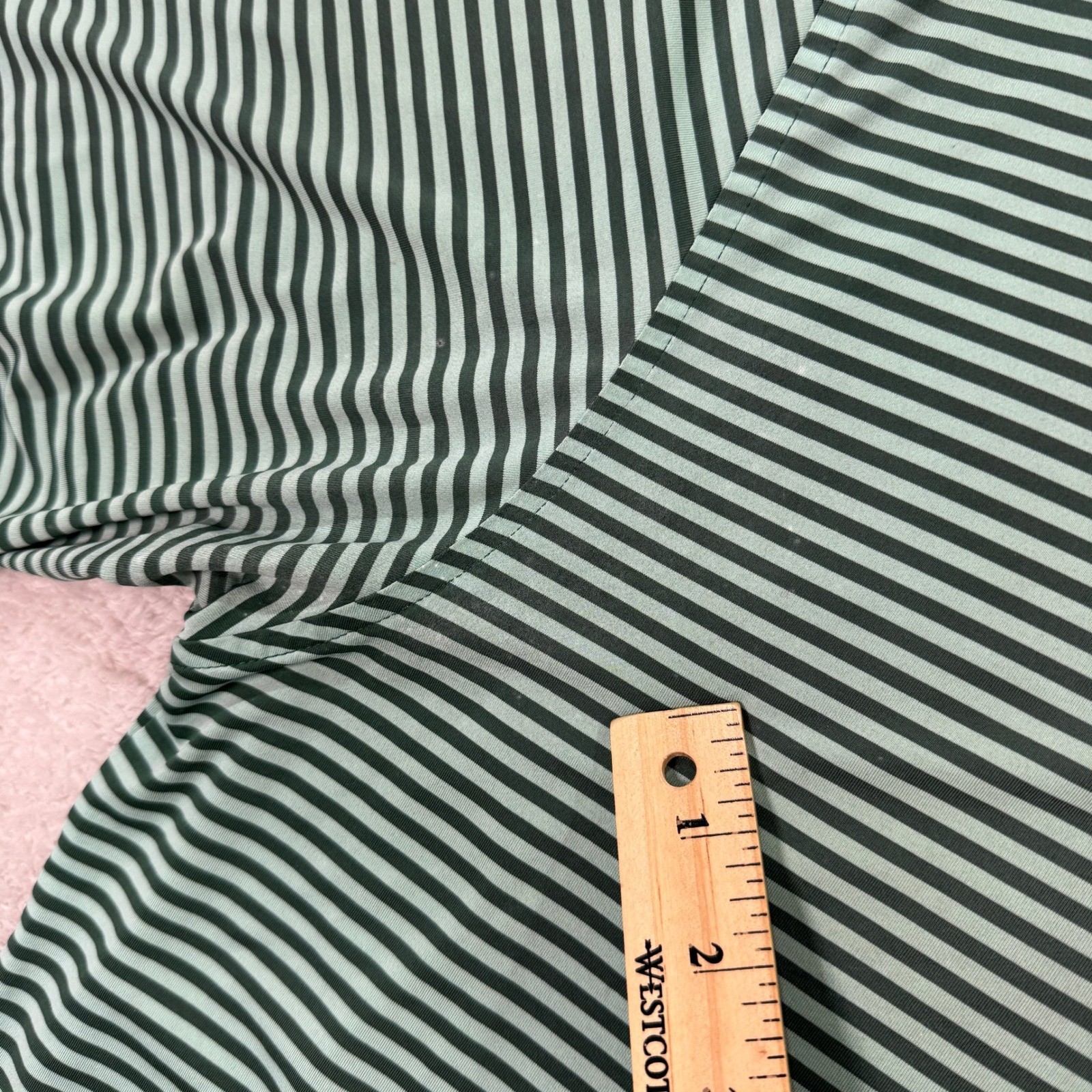 Peter Millar Summer Comfort Pine Valley Golf Polo Shirt Mens Large Green Stripe