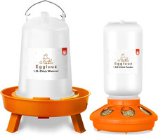 Chick Feeder and Waterer Kit Automatic Chicken Feeder and Waterer Set, 1L Chick