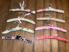 Lot of 8 Vintage Padded Or Satin Cushioned Lingerie Hangers