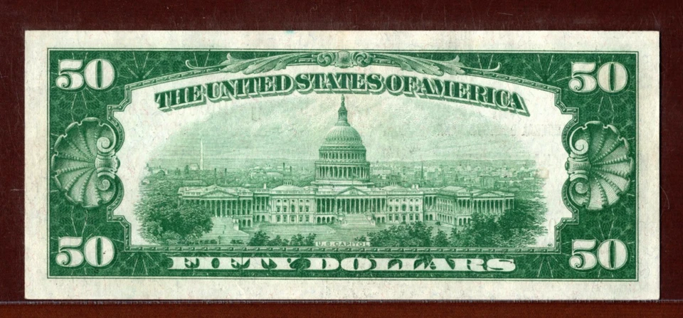 1929  $50  Fed  Reserve  🌟3 DIGIT  SERIAL #    STAR NOTE🌟 PCGS  55 - Image 4 of 4