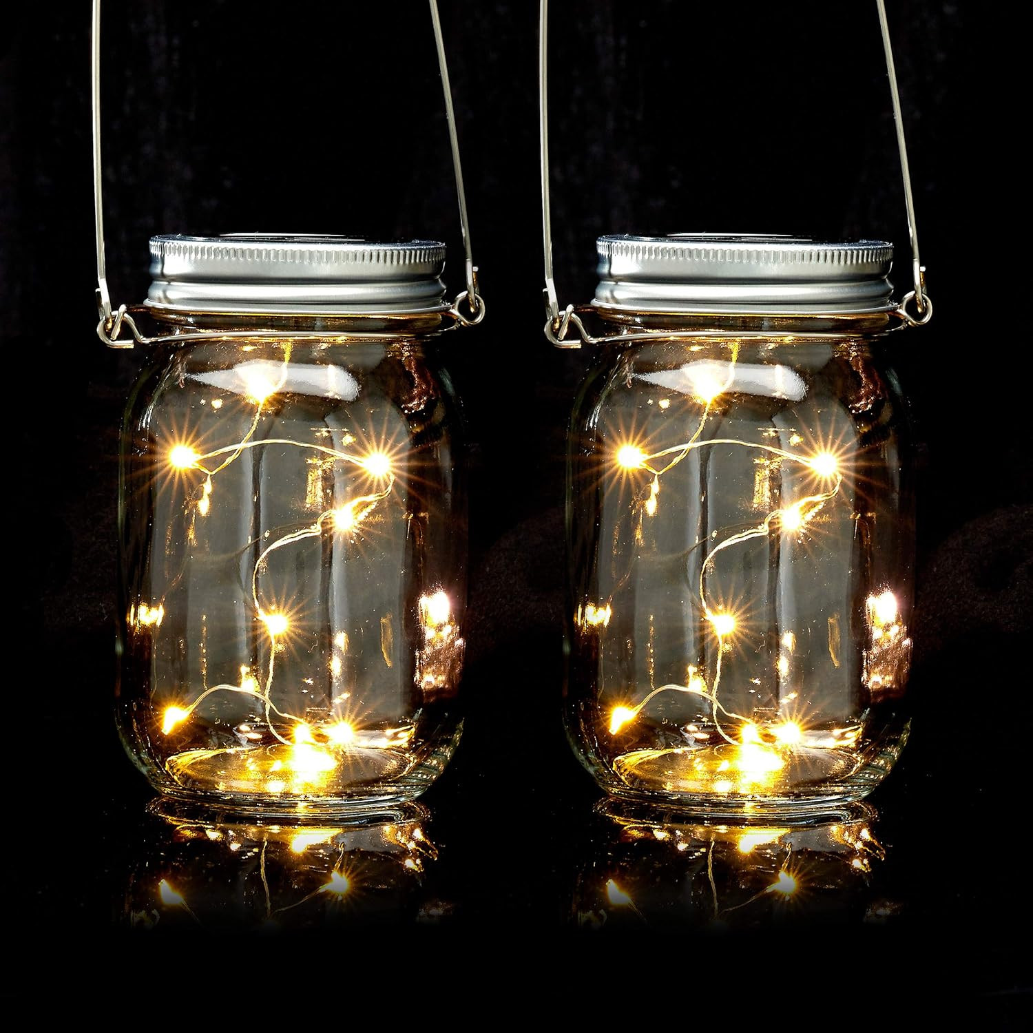 Set 2 Luci Solari Barattolo LED Party: Lanterne Estive Magiche