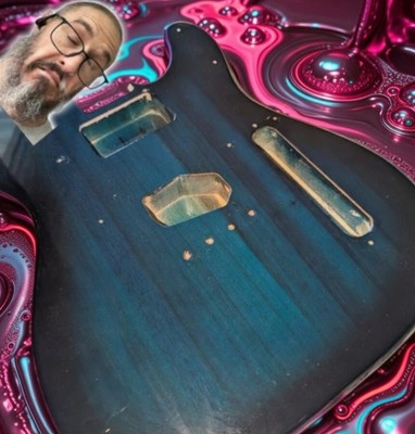 Blue Burst Tele syle Body - Unplayed,  - Light Weight #PROOF! WINNING DIY AXAGE