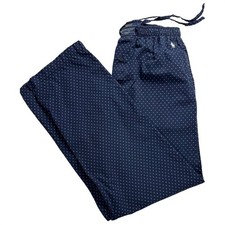 Ralph Lauren Polo Classic Pajama Lounge Pant Navy White Polka Dot SZ S with pony