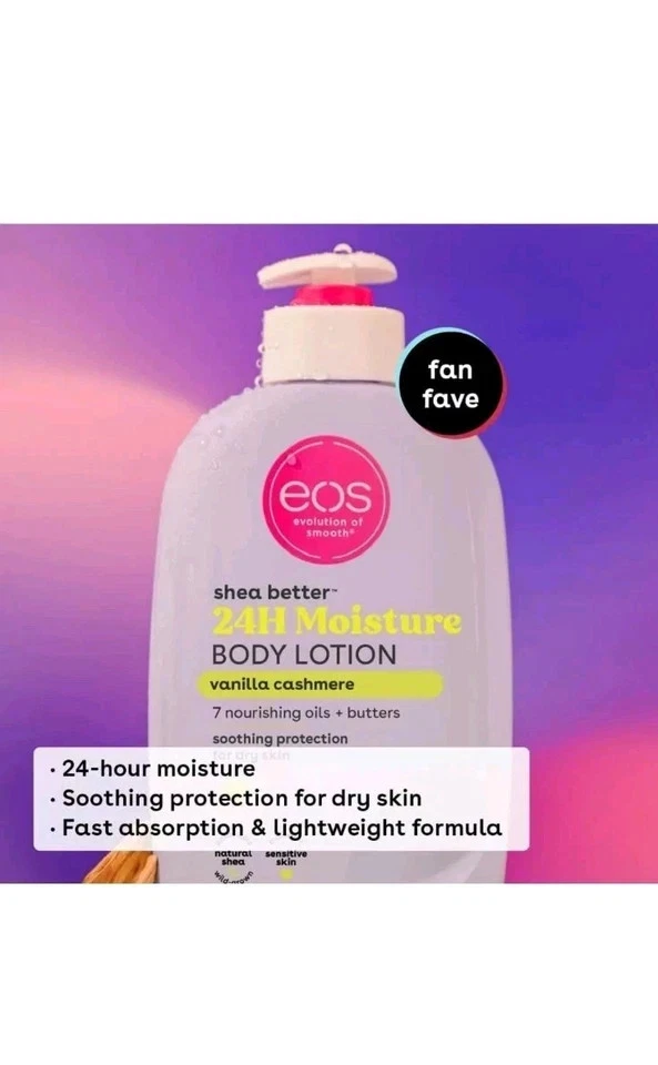 EOS Shea Better Body Lotion Vanilla Cashmere 24H Moisture Skin Care GENUINE | UK - Image 3 of 4