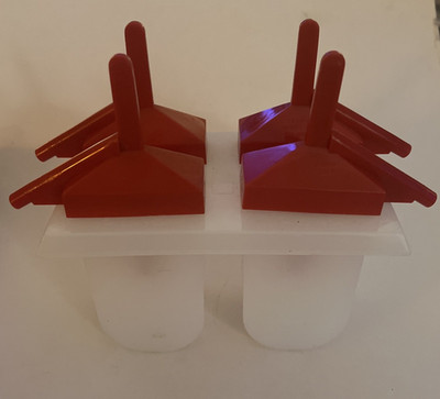 Vintage 1980 Sip A Pop Cool-Aid Freezer Pop Molds Red Excellent Condition 4 Pops