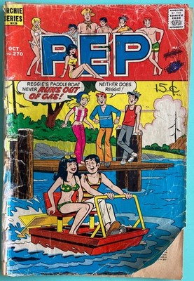 PEP COMIC OCT #270 ARCHIE SERIES Worn Creased Taped on Spine Handwritten Price