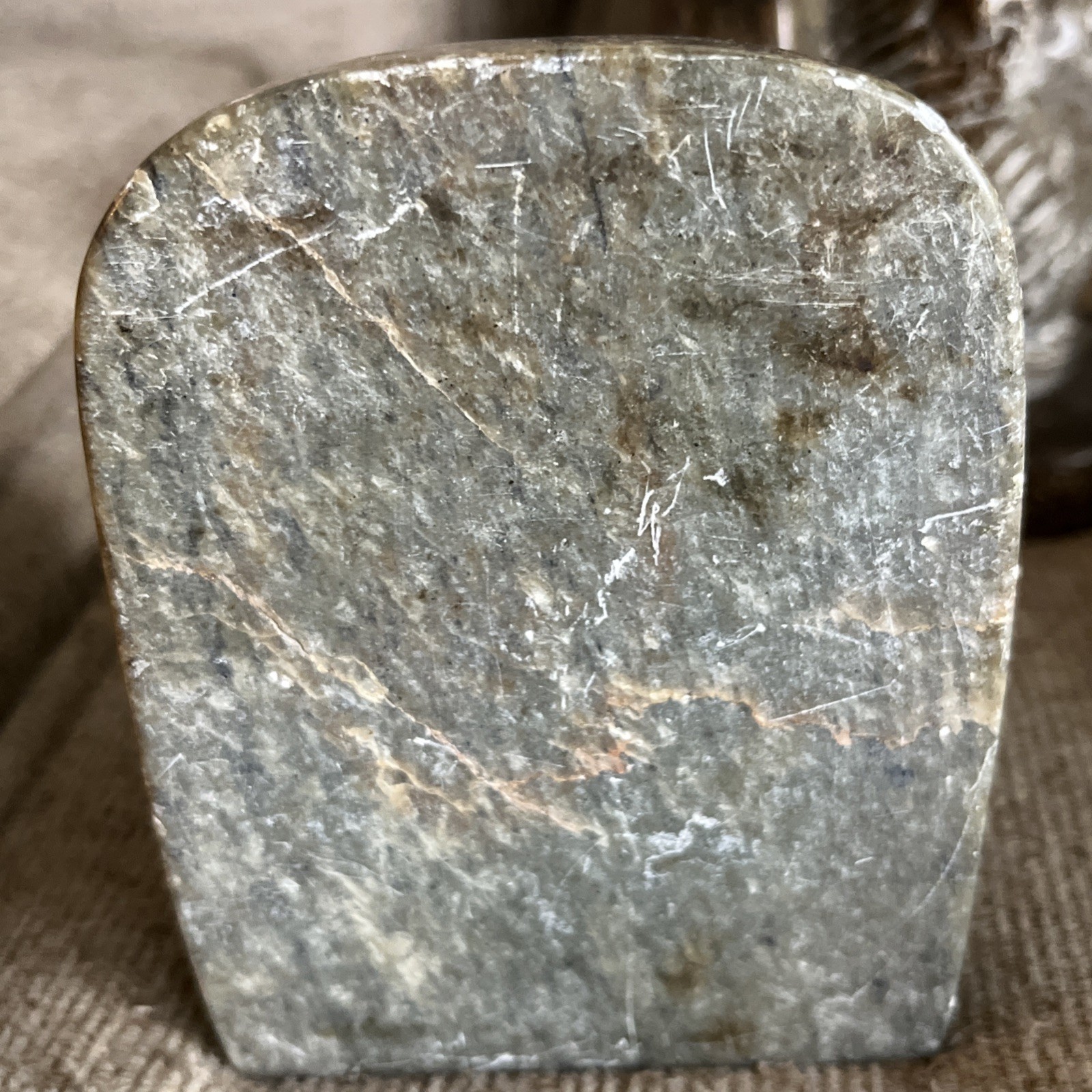 Hand Carved Stone Lion Head Original Book End Statue Sculpture Mukuna Heavy Rock