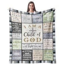 Christian Gifts for Men Women Blanket - Inspirational 50"x40" Christian - Grey