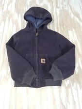 Carhartt Jacket Kids Youth M 8 Hooded Lined Dark Brown YYJ159 DKB