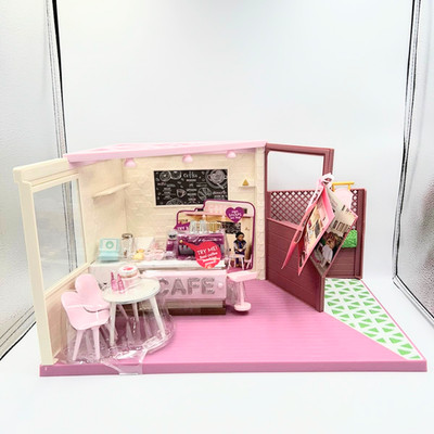 NEW! Lori Dolls 6'' Local Café & Terrace Coffee Shop Playset (Pink version)