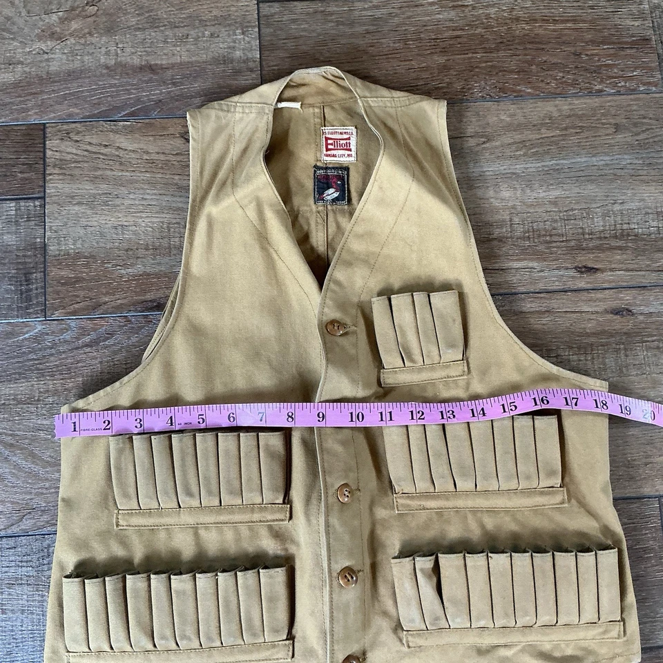 Chaleco de caza Red Head Elliott Arms Co talla 38R munición de lona tostada EE. UU. #21111 de colección Foto 2 de 4