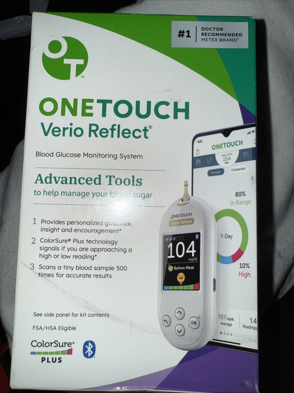 One Touch Verio Reflect Blood Glucose Monitoring System Bluetooth Exp 02/28/29