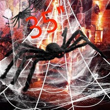 35"Spider Halloween Decor Haunted House Prop Indoor Outdoor Giant Scary Party 