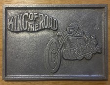 Vintage King Of The Road Motorcycle Car Club Aluminum Plaque Hot Rod Rat Sign Vintage King Of The Road Motorcycle Car Club Aluminum Plaque Hot Rod Rat Sign