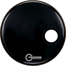 Aquarian Regulator Black Resonant Kick Drumhead Black 22 in.