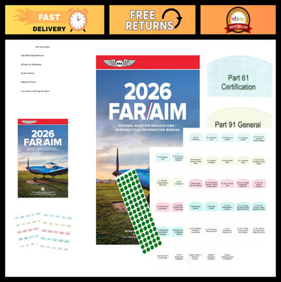 2026 ASA FAR/AIM Book + 50 Tabs - DIY Kit for Private Pilot License VFR Training