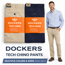 Dockers Men  s Tech Chino Pants   Stretch Moisture Wicking   New With Tags