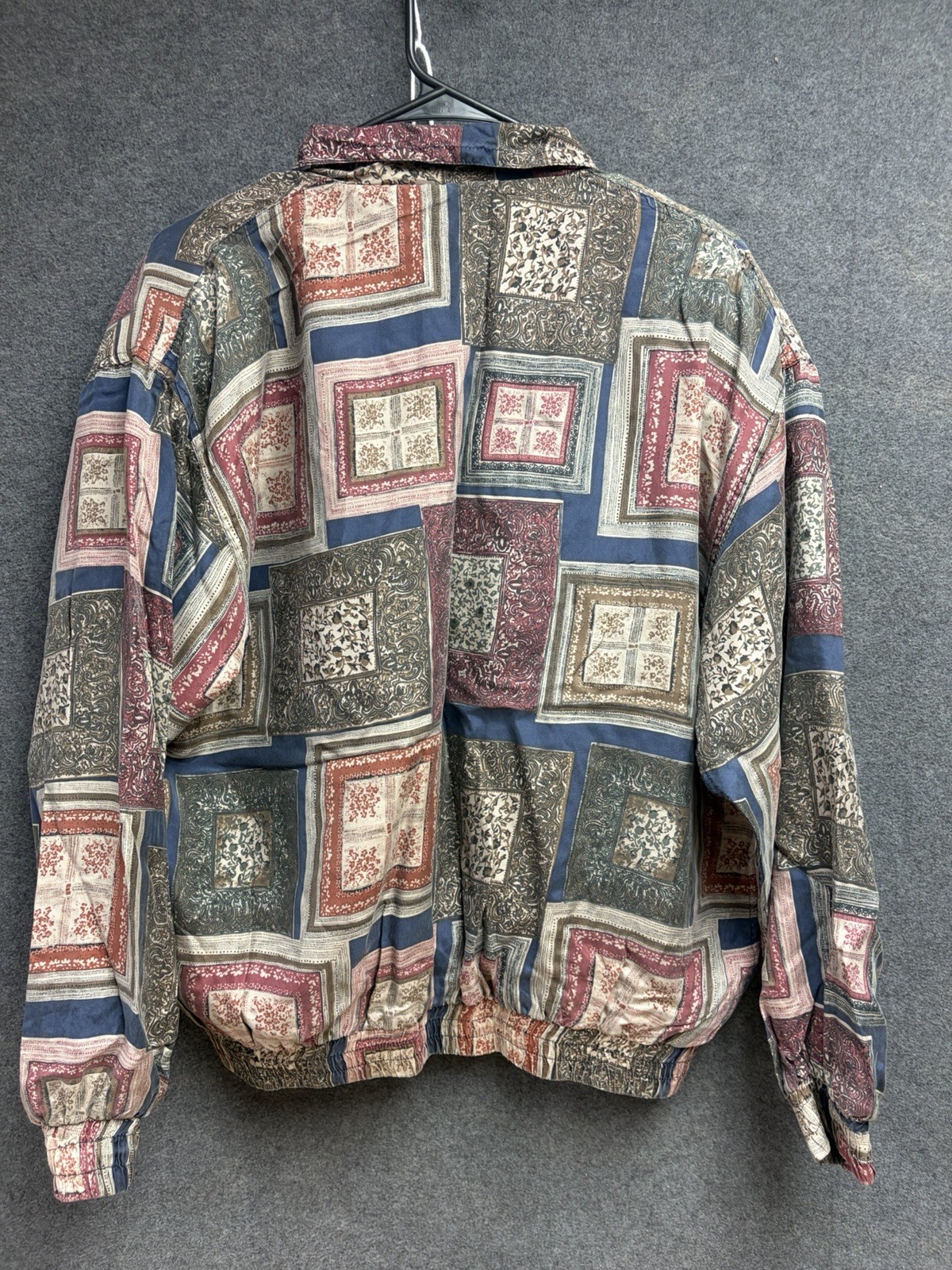 Bogari Silk Patchwork Zip Jacket Multicolor Vinta… - image 7