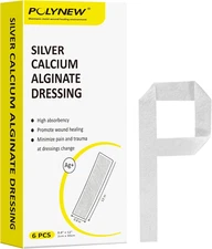 Silver Calcium Alginate Dressing, 0.8"X12"-6 Individual Package Highly Absorbent