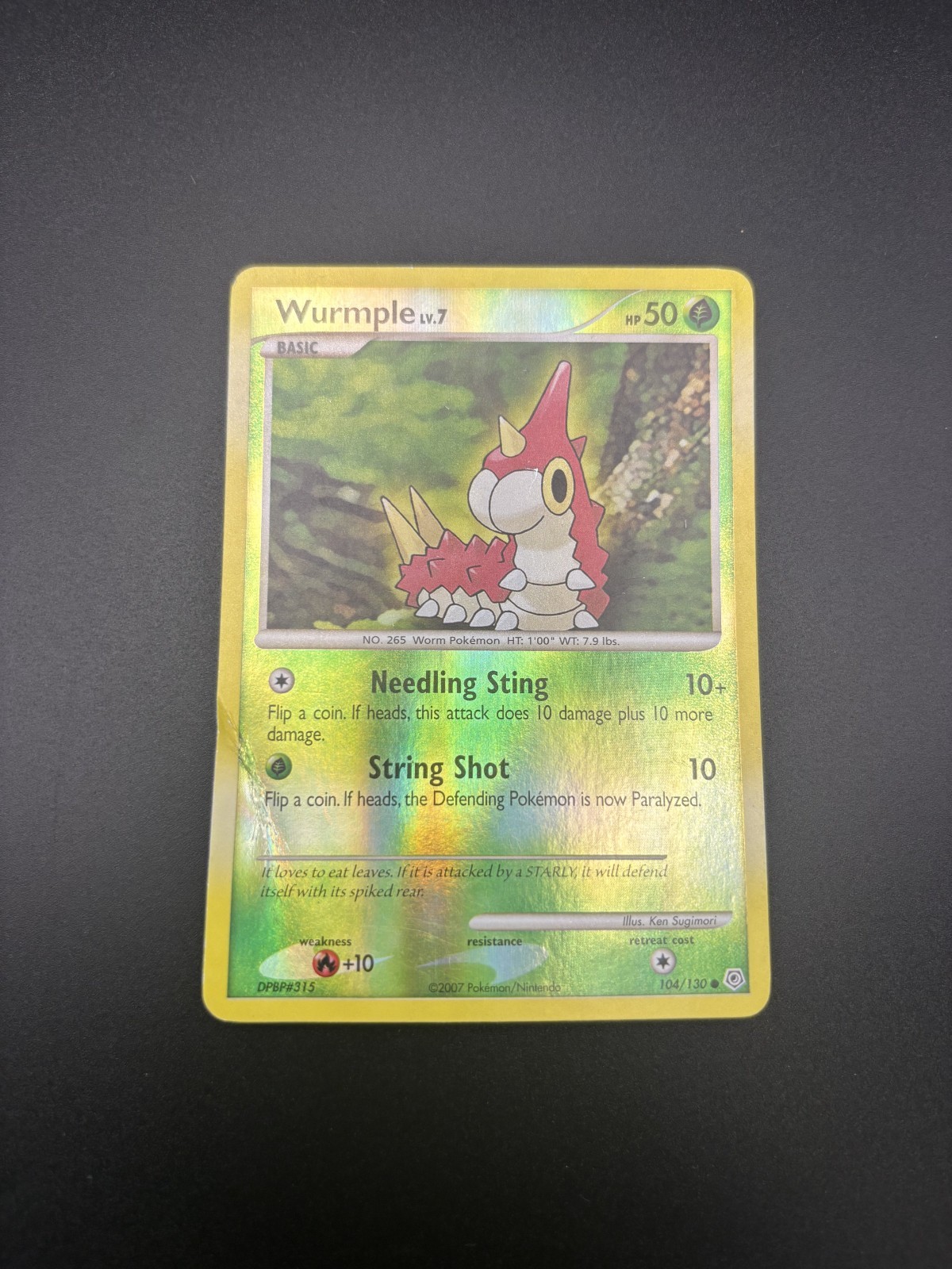 Wurmple 104/130 Diamond and Pearl reverse holo