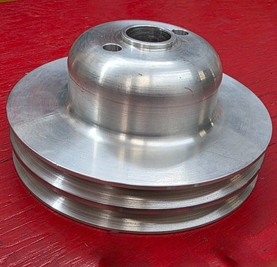 Borgeson 801150 2-Row Add-On Crank Pulley Ford 292/312 Y-Block Mach Finish Alum