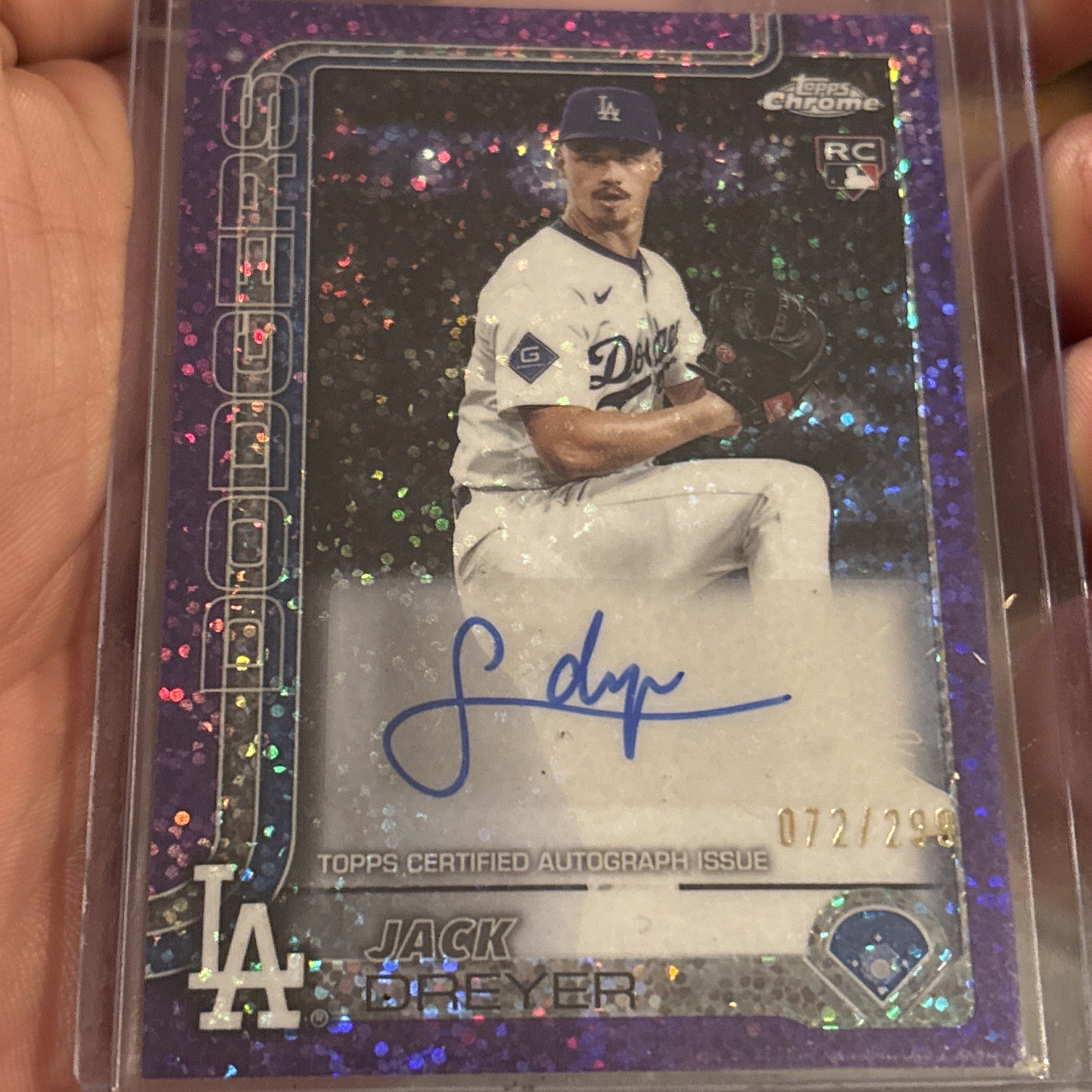 2025 Topps Chrome Update Jack Dreyer Auto Purple Speckle /299 Dodgers AC-JD