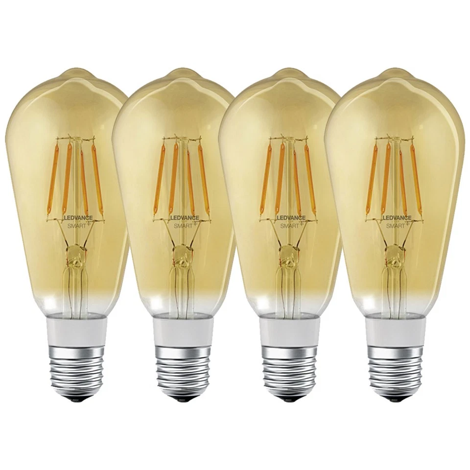 4 x LED Filament Smart+ Edison ST64 5,5W E27 Gold extra warm Dimmbar Bluetooth