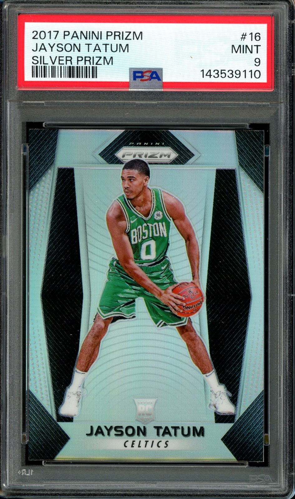 2017 Panini Prizm Basketball #16 Jayson Tatum Silver Prizm Rookie PSA 9 MINT