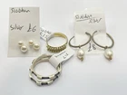 Vintage Small Dealers Lot Of Sterling Silver Earrings & Rings