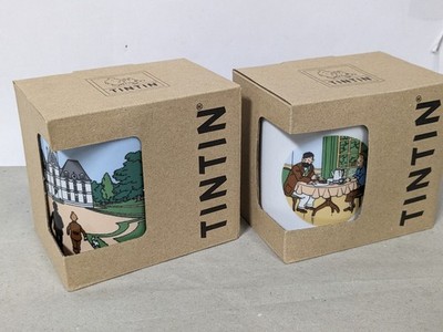 TIM STRUPPI Tintin Mühlenhof Tassen Set 2 St. Porzellan Schloß + Frühstück 