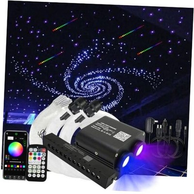 20W Dual Color Twinkle Fiber Optic 1300pcs 0.03in x 13.1ft + Colorful Meteor