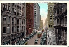 Vintage Postcard 1907-1915 Olive Street, looking west, st. Louis, Missouri (MO)