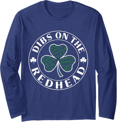 Funny Irish St Patricks Day Shamrock Dibs Design Long Sleeve Tshirt
