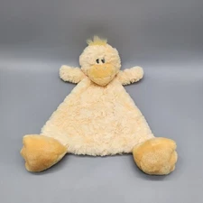 Demdaco Yellow Duck Baby Lovey Security Blanket Rattle Plush Nat & Jules Flat