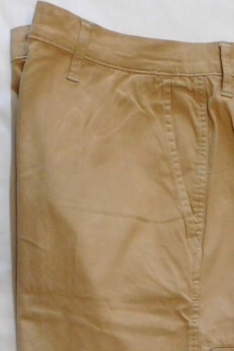 WRANGLER Shorts Stretch Classic Fit Tech Pocket Flat Front Big & Tall Khaki Tan - Picture 3 of 7