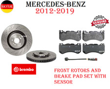Front Brake Disc Rotors & Brake Pads W/Sensor For 12-19 Mercedes-Benz Vehicles