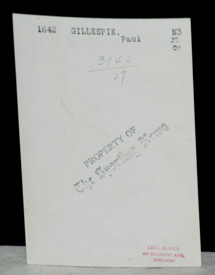 1942-45 Paul Gillespie, Chicago Cubs, George Burke, foto de 4" x 6" Foto 2 de 2