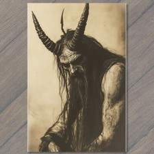 POSTCARD Krampus Evil Horns Christmas Weird Festive Scary Unusual Creepy XMAS