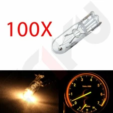 100Pcs T5 73 74 79 Incandescent Instrument Panel Gauge Cluster Light Bulbs White