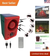 All-in-One Solar Motion Sensor Alarm: Record, Volume Control & Remote Operation